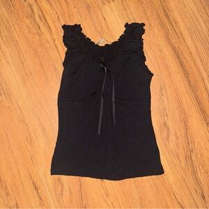 Brandy Melville Black Ruffled Camisole
